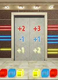 100 Floors Escape Walkthrough Hint: Tap on the cubes going from left to right- red cube=4, blue cube= (leave alone), yellow cube=2, yellow cube=4, blue cube=4, red cube=5. 
