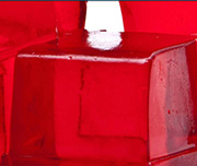 Zoomed In A red cube surronded by other red cubes Jello 