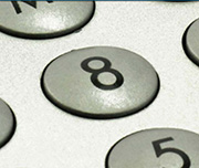 Zoomed In A number 8 button Calculator 