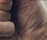 Zoomed In A person's hand closed Fist