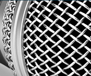 Zoomed In An metal-silver object Microphone 